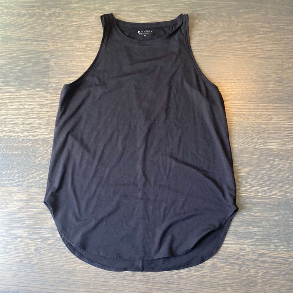 ATHLETA BLACK LOOSE FITTING TANK TOP SIZE MEDIUM